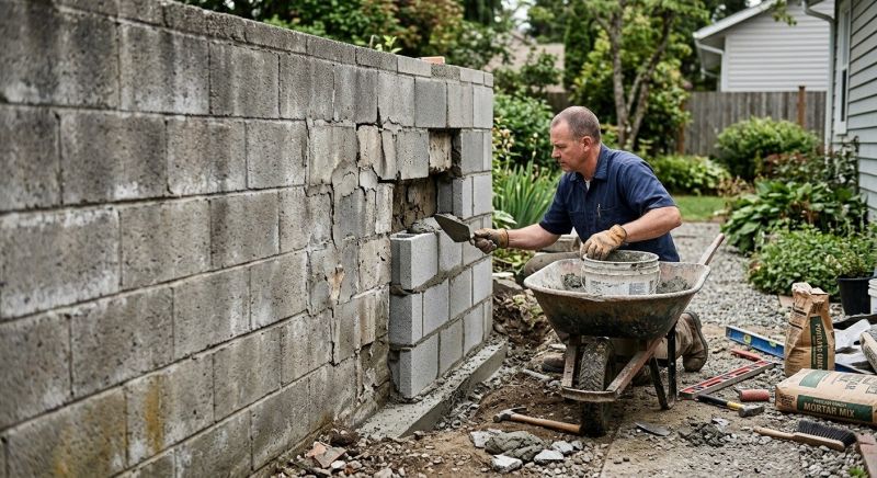 Cinder Block Repair in Santa Cruz County, CA