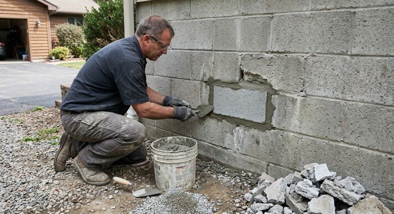 Cinder Block Wall Repair in Los Gatos, CA