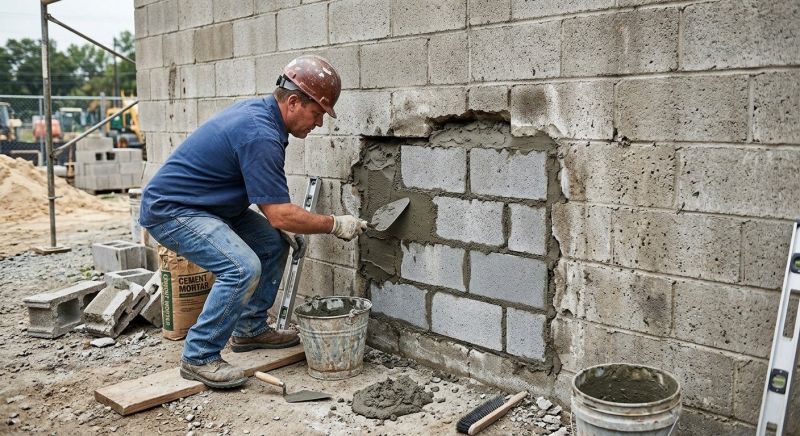Cinder Block Wall Repair in Marina, CA