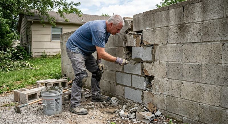 Cinder Block Wall Repair in Salinas, CA