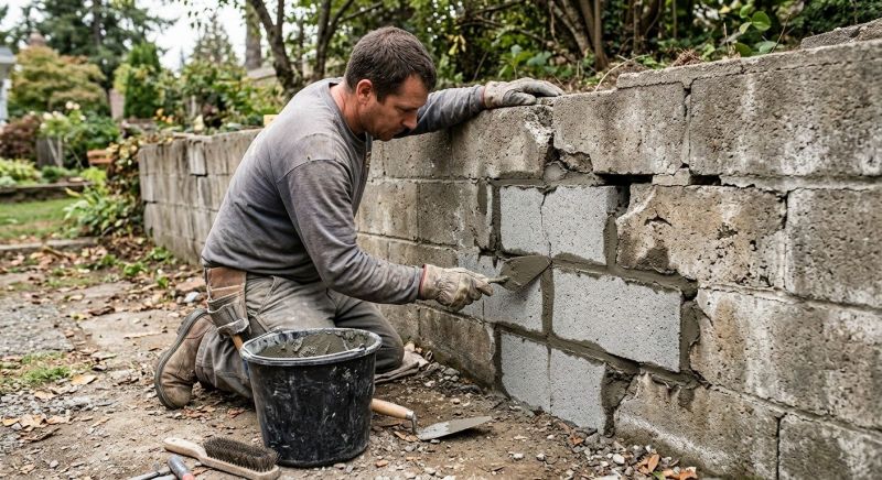 Stone Wall Repair in Santa Cruz County, CA